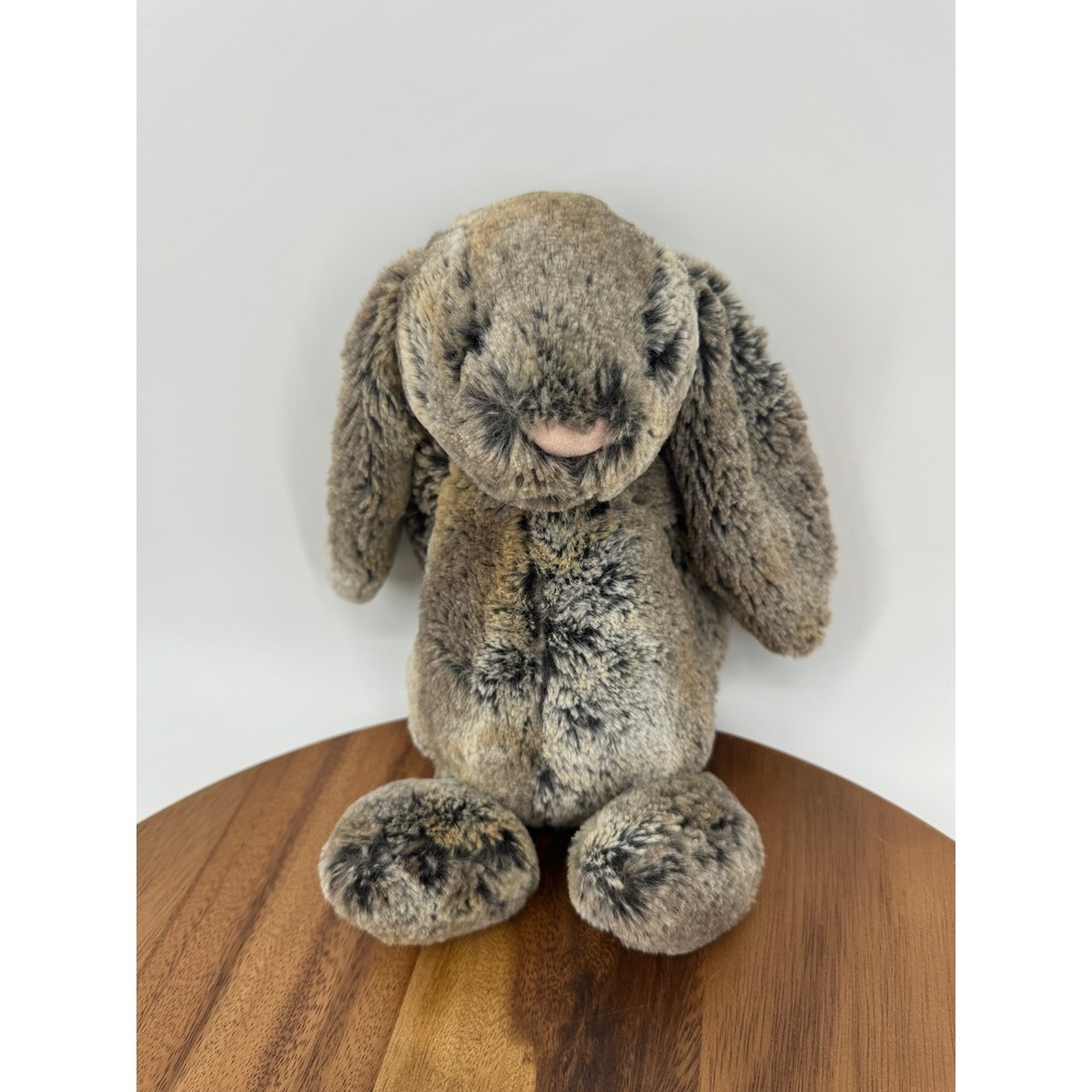 Jellycat Bashful Cottontail Bunny Plush Toy Medium Grey Brown Mottled Rabbit